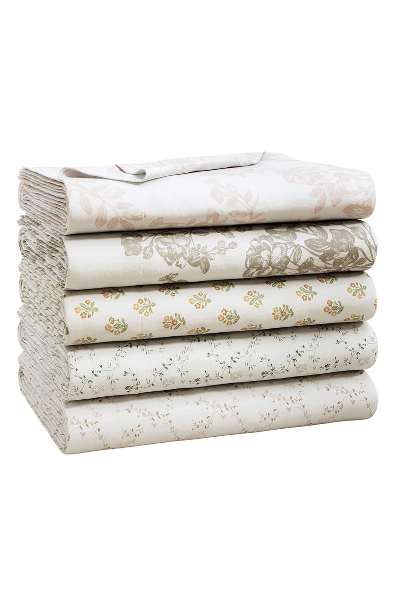 Woven & Weft Winter Floral 4-Piece Flannel Bed Sheet Set, Alternate, color, Flowerbuds