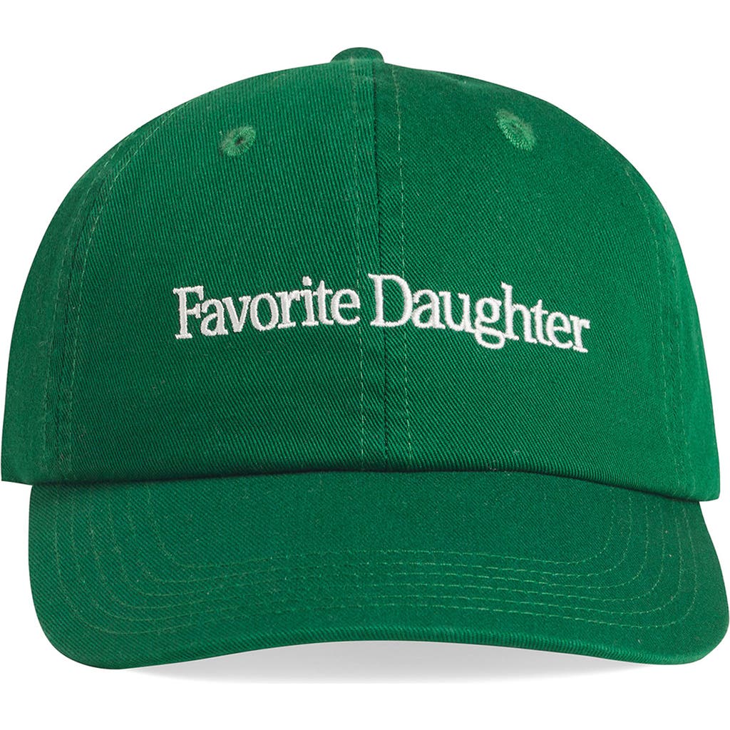 Favorite Daughter Classic Logo Cotton Twill Baseball Cap in Green at Nordstrom
