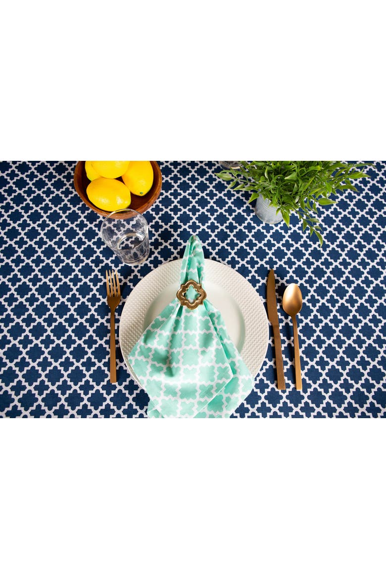 Lattice Print Tablecloth, Alternate, color, Nautical Blue