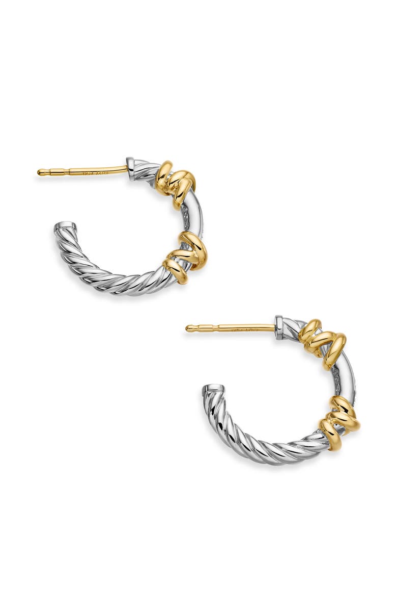 David Yurman Petite Helena Hoop Earrings, Alternate, color, Diamond/ Silver