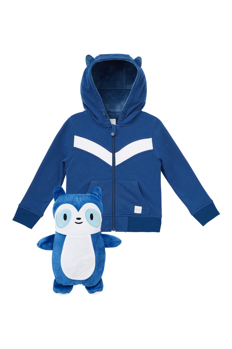 Kids' Rekka 2-in-1 Stuffed Animal Hoodie, Main, color, BLUE