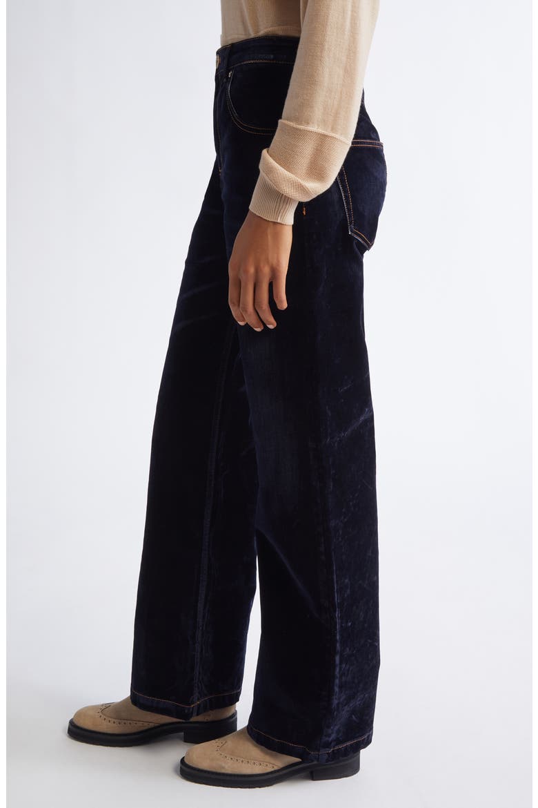 Flocked Denim Flare Leg Jeans, Alternate, color, 11 BLUE