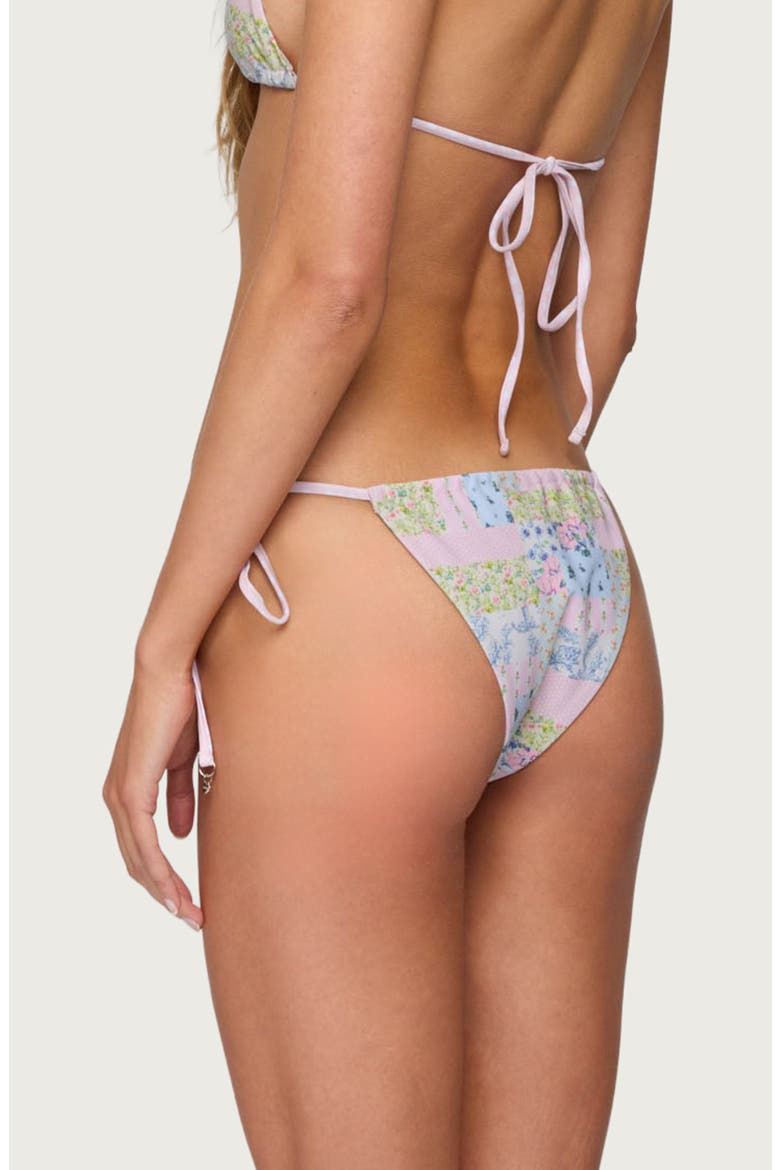 Patchwork String Bikini Bottoms, Alternate, color, MIX