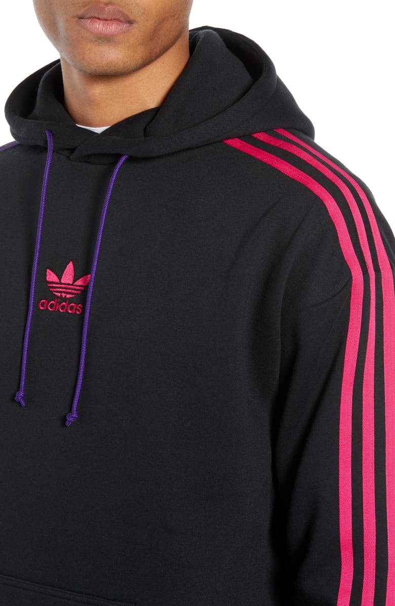 adidas Originals 3-Stripe Hoodie Sweatshirt, Alternate, color, 