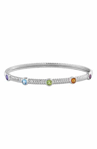 Sterling Silver Station Bangle