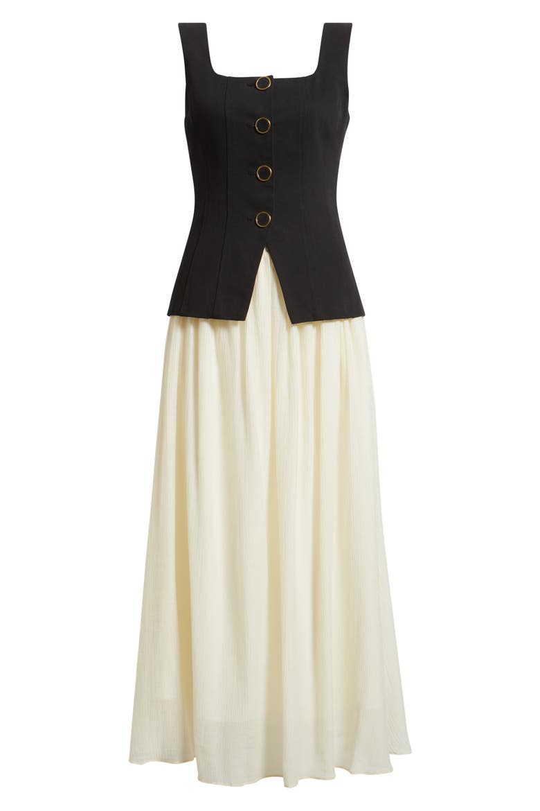 sleeveless black and white dress Black & White Sleeveless Scoop Neck Mini Dress