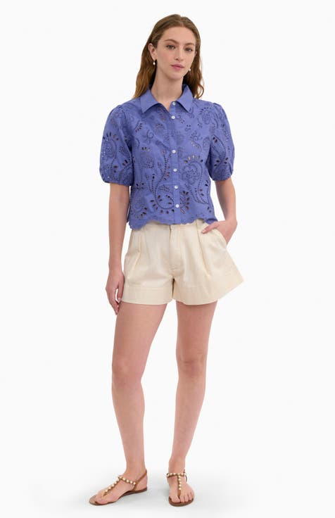 Brielle Poplin Eyelet Shirt