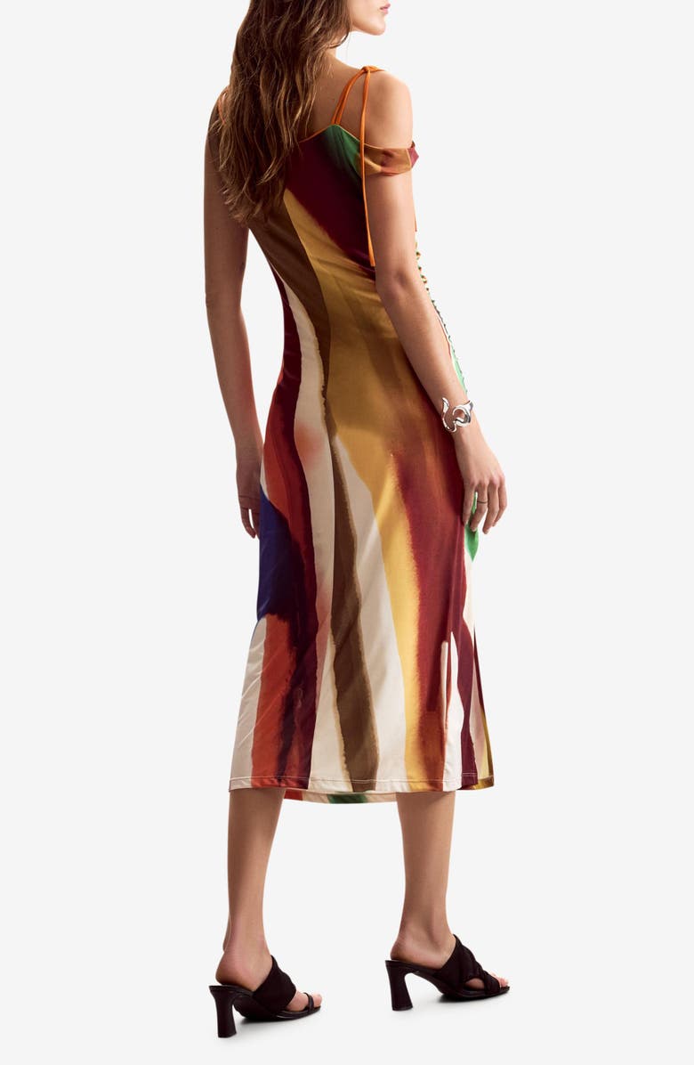 Desigual Stripe Asymmetric Dress, Alternate, color, 