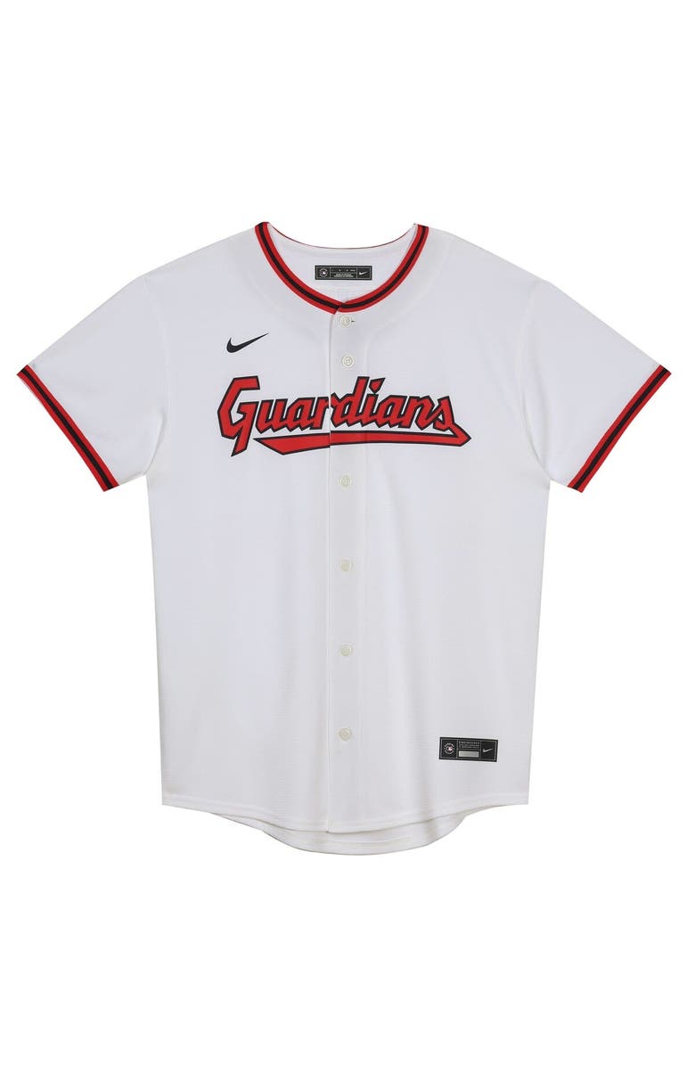 Nike Preschool White Cleveland Guardians Home Blank Replica Jersey, Alternate, color, White