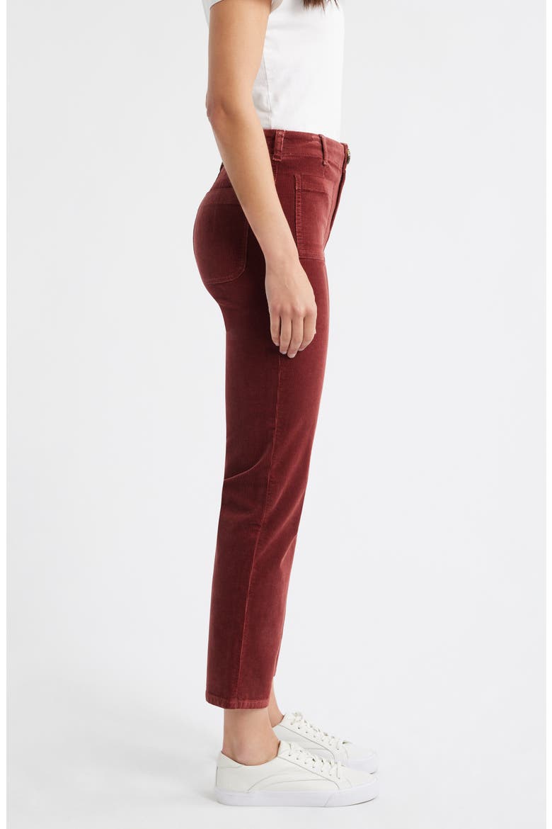 Soho Patch Pocket Straight Leg Corduroy Pants, Alternate, color, WINE