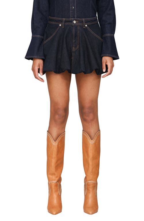 Avec Les Filles Bubble Denim Miniskirt in Dark Rinse Wash  product