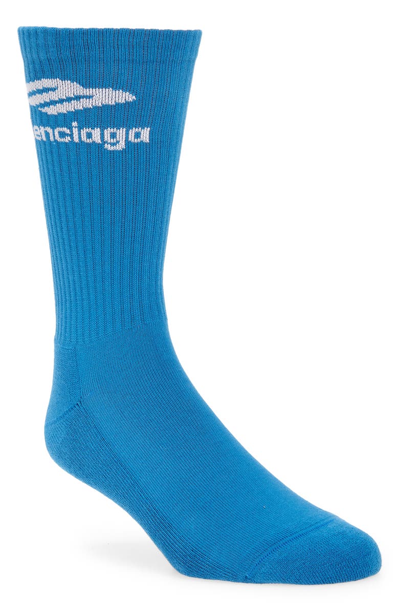 Balenciaga 3B Sports Icon Cotton Blend Logo Socks, Main, color,