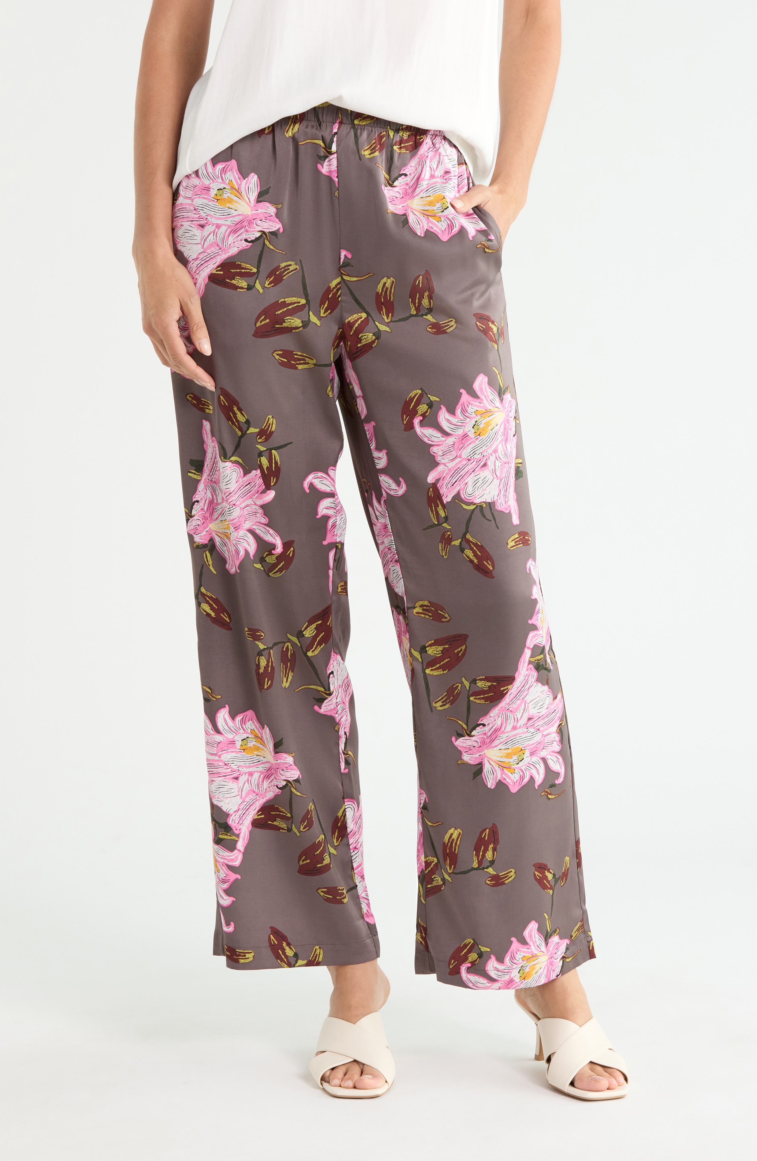 Flat Front Wide Leg Pants