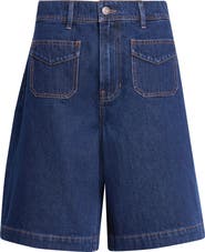 Veronica Beard Carter Patch Pocket Denim Shorts