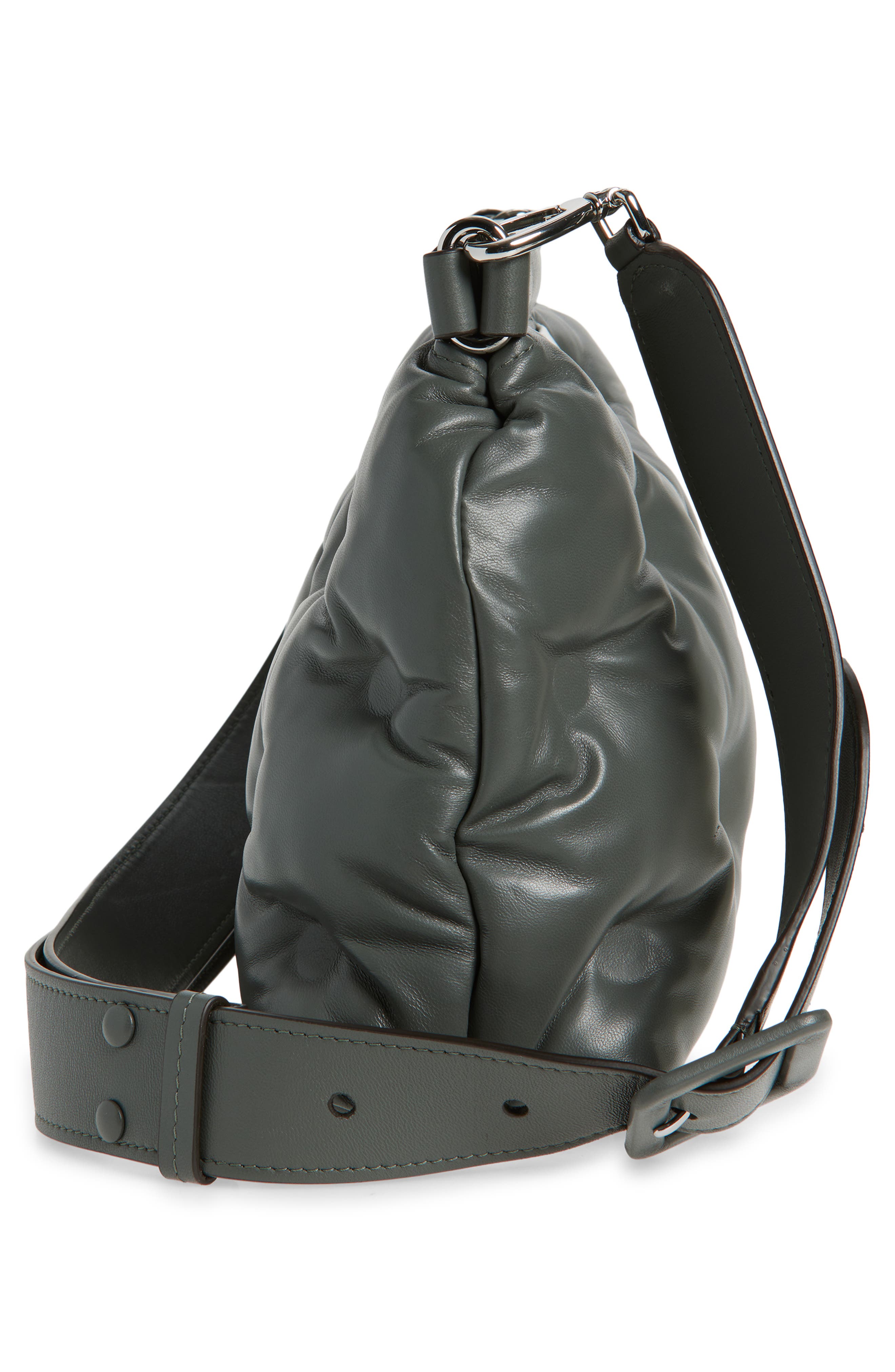 Maison Margiela Small Glam Slam Classique Leather Shoulder Bag, Alternate, color, Caillou