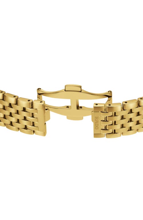 Rado Unisex Swiss Automatic Florence Gold Pvd Stainless Steel Bracelet Watch 39mm In Gold
