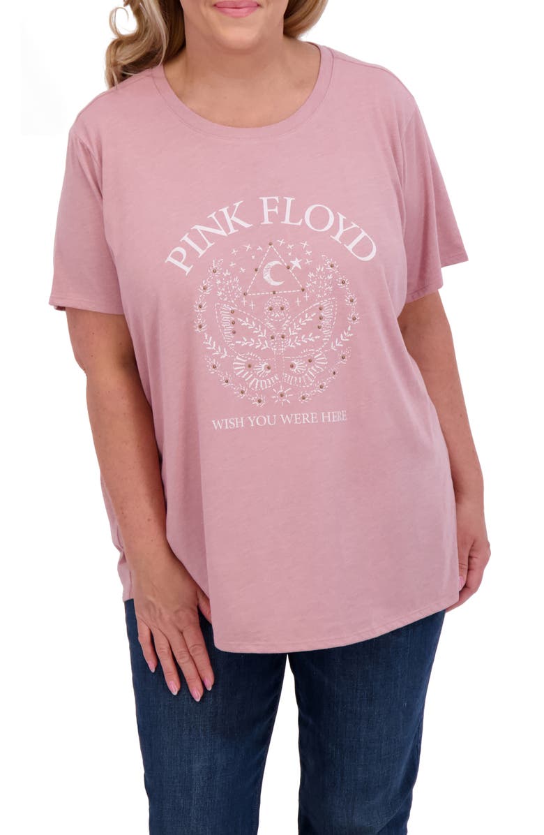 Lucky Brand Pink Floyd Butterfly Graphic T-Shirt, Main, color, Nostalgia Rose