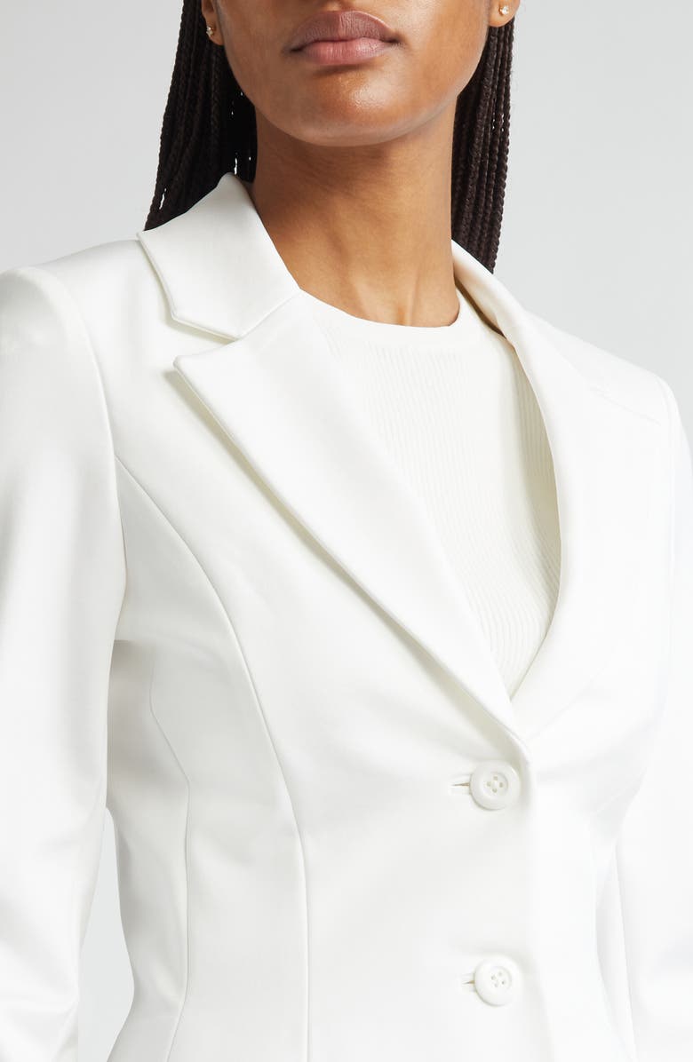 Alice + Olivia Iana Sculpted Blazer, Alternate, color, Off White