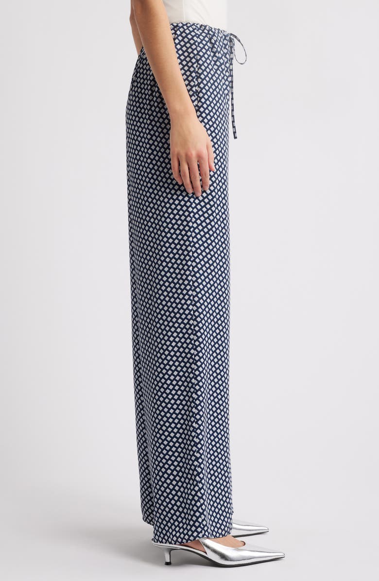 Theory Geo Print Wide Leg Pants, Alternate, color, Sapphire Multi