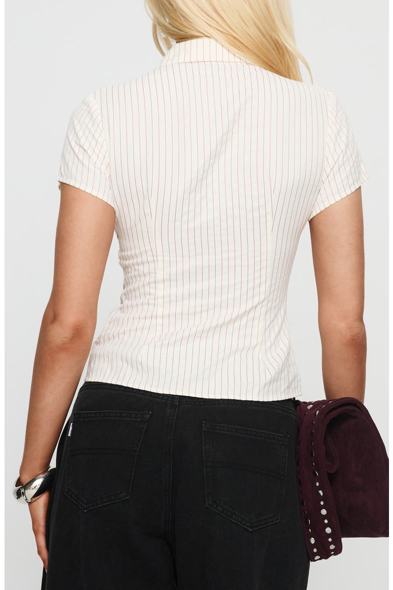 Lift Off Stripe Button-Up Shirt, Alternate, color, WHITE / RED STRIPE