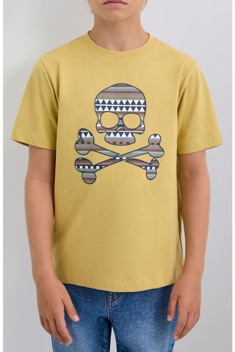 Etnicskull Tee Kids, Alternate, color, Mustard