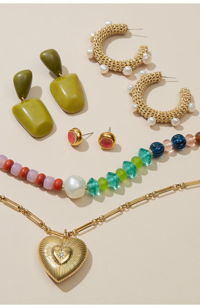 Noonday Kiwi Geo Earrings, Alternate, color, Green