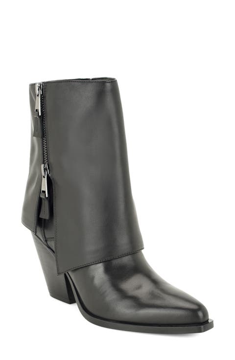 Umberto Pointed Toe Leather Bootie