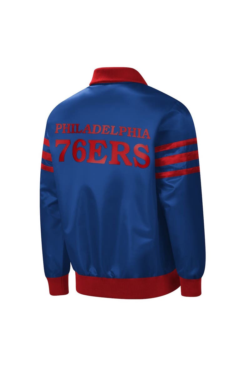 Men's Starter Royal Philadelphia 76ers The Captain II Full-Zip Varsity Jacket, Alternate, color, Royal