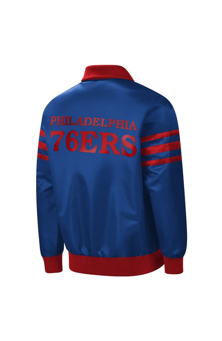 STARTER Men's Starter Royal Philadelphia 76ers The Captain II Full-Zip Varsity Jacket, Alternate, color, 