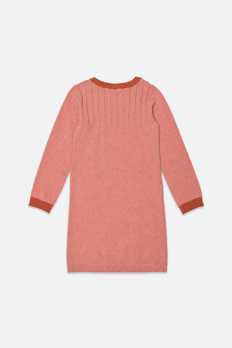 Knitted Strawberry Jacquard Ribbed Trim Dress, Alternate, color, Pink