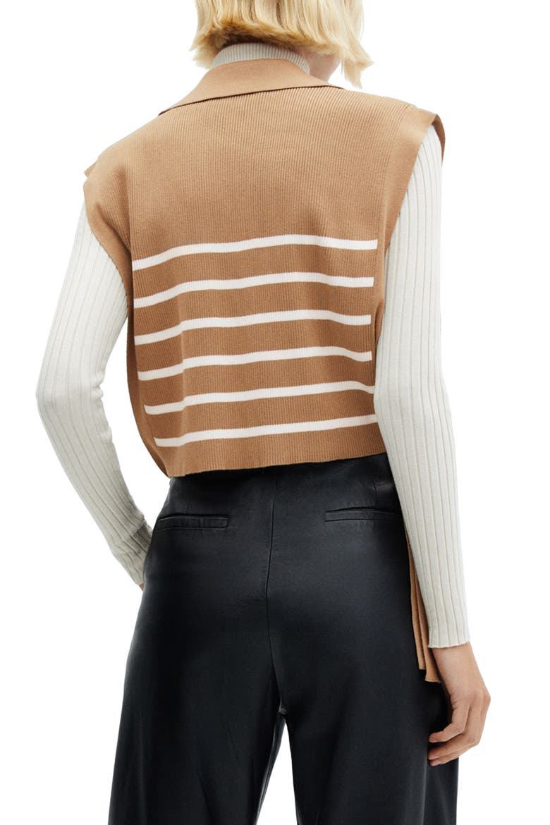 Stripe Tie Hem Vest, Alternate, color, BEIGE