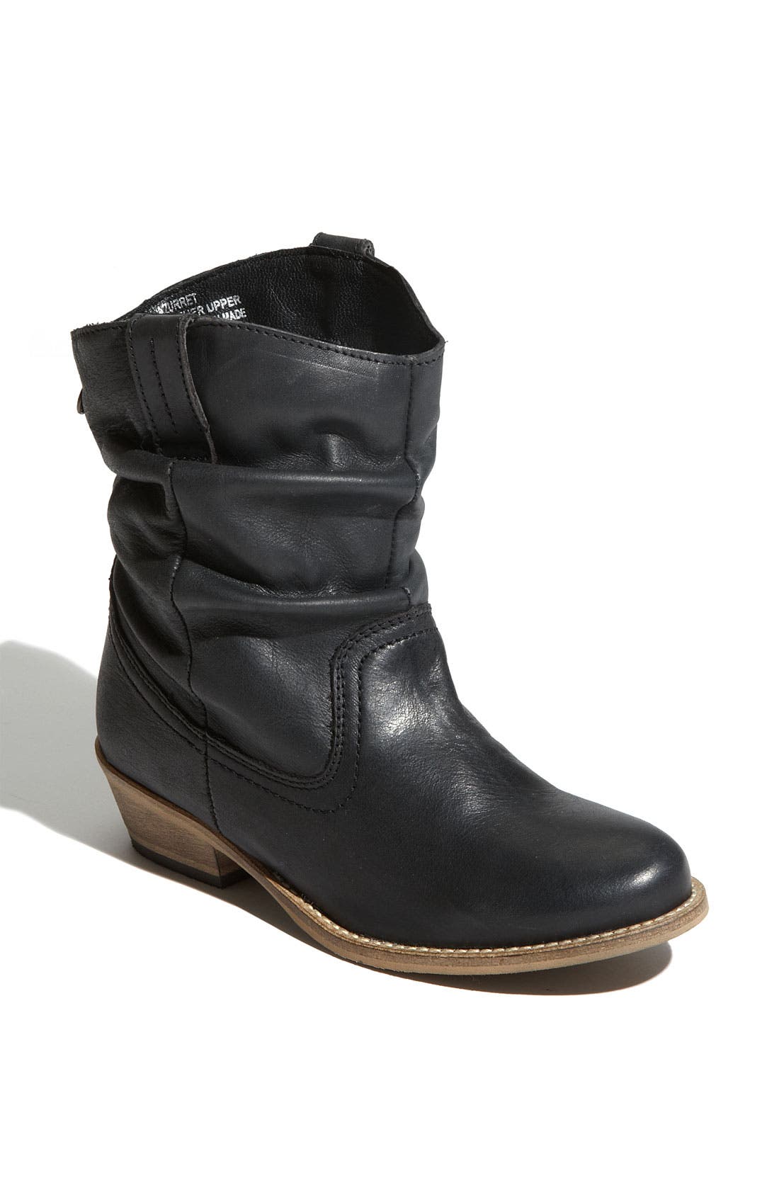 'Azurret' Short Boot, Main, color, BLACK LEATHER