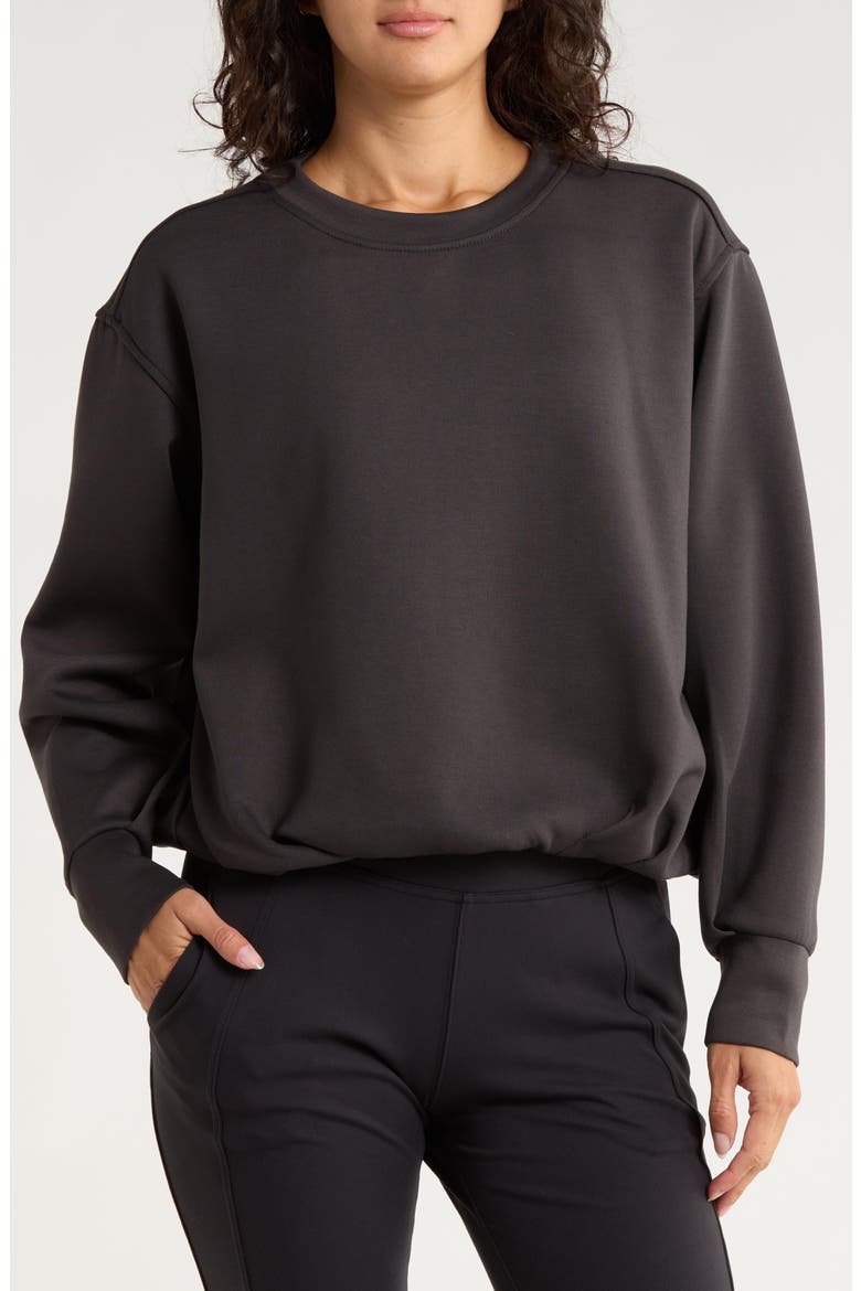 Vortex Scuba Knit Top, Main, color, WASHED GREY