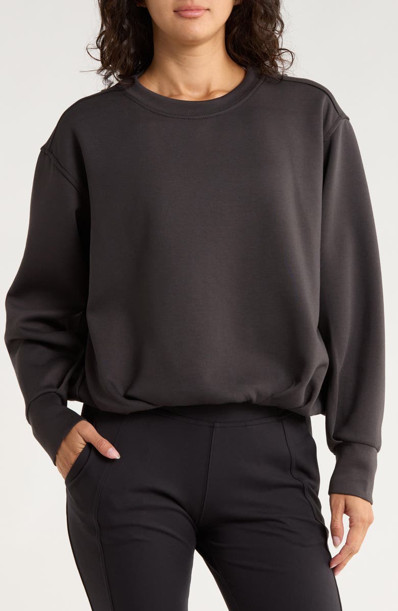 APANA Vortex Scuba Knit Top, Main, color, Washed Grey