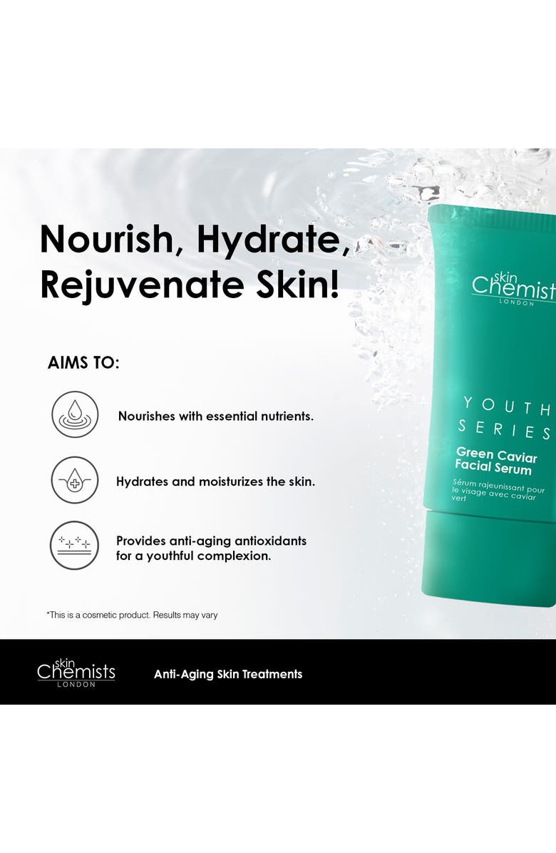 SKINCHEMISTS Youth Series Green Caviar Facial Serum 30ml x 3 Trio Set, Alternate, color, White