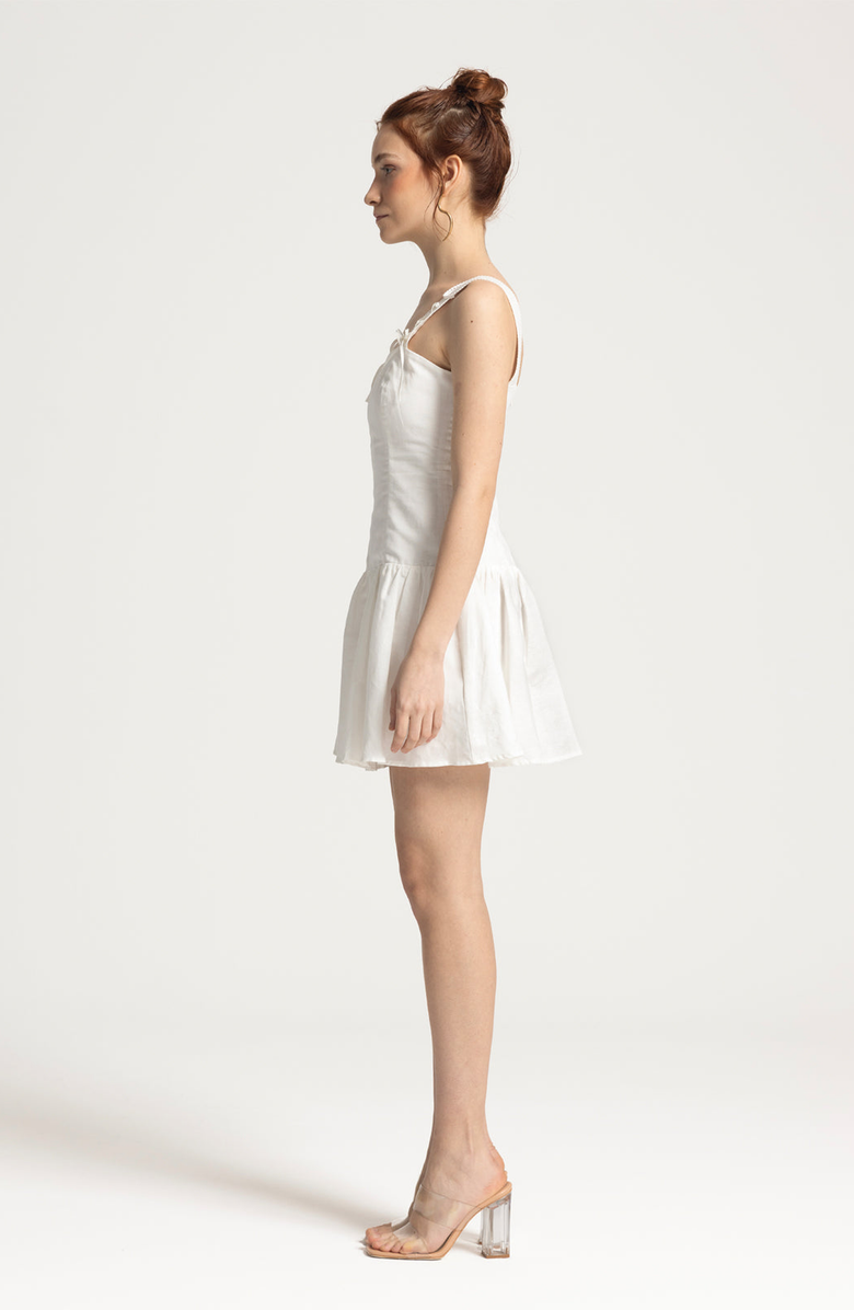 Monlicia Milena Mini Linen Dress, Alternate, color, White