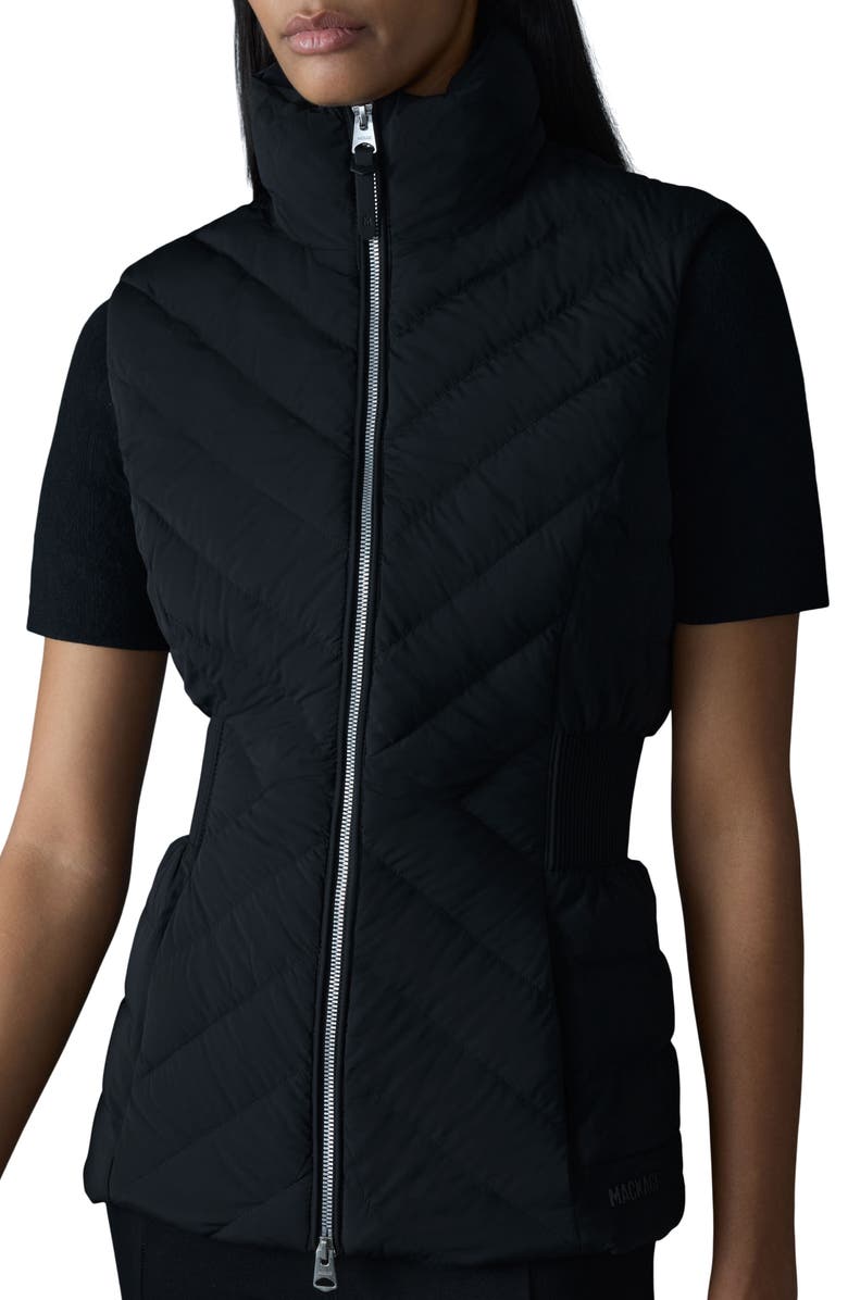 Mackage Hoshi Hooded Quilted Down Vest, Alternate, color, Black