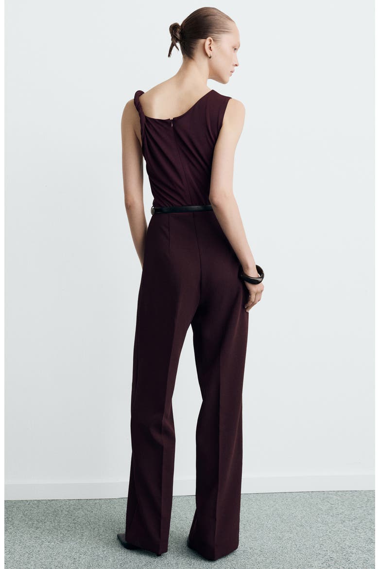 Twist Strap Belted Jumpsuit, Alternate, color, WINE