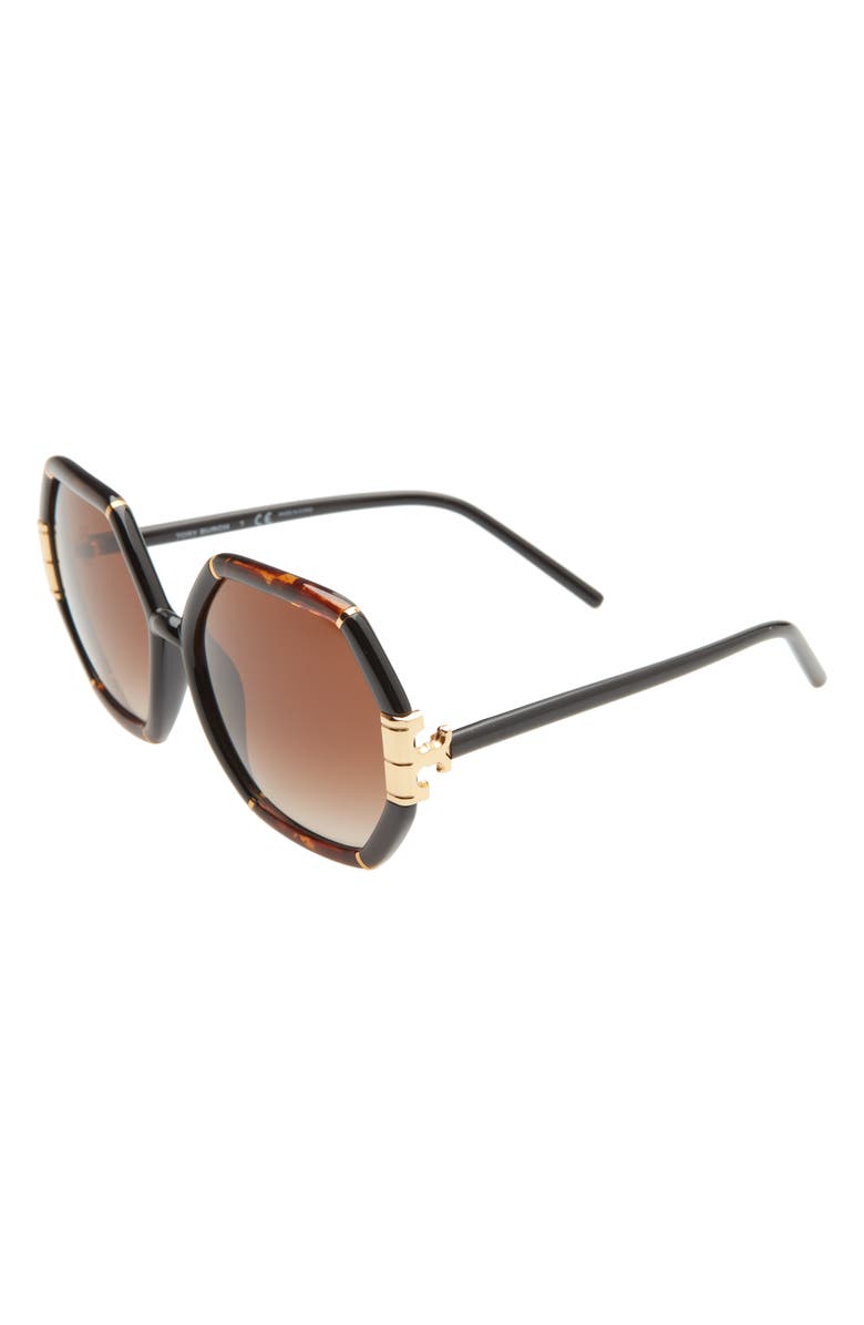 Tory Burch Eleanor 58mm Gradient Geometric Sunglasses, Alternate, color, 