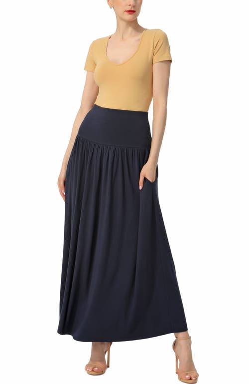 Kimi & Kai Tiered Maxi Skirt In Blue