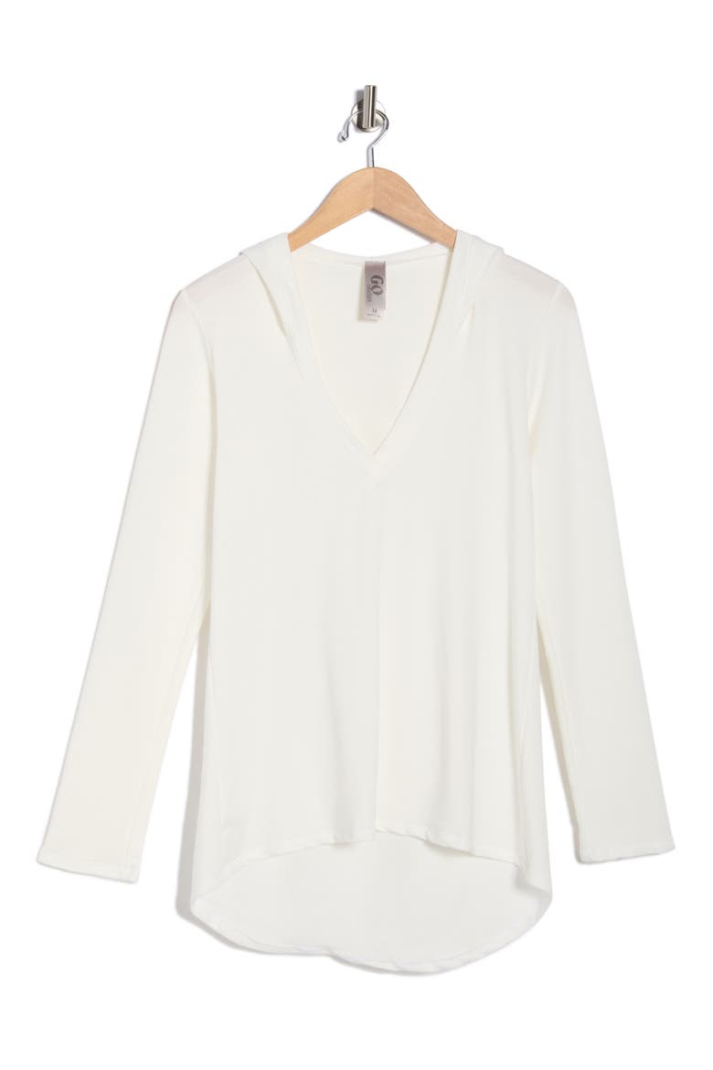 Hooded High-Low Tunic, Alternate, color, WHITE