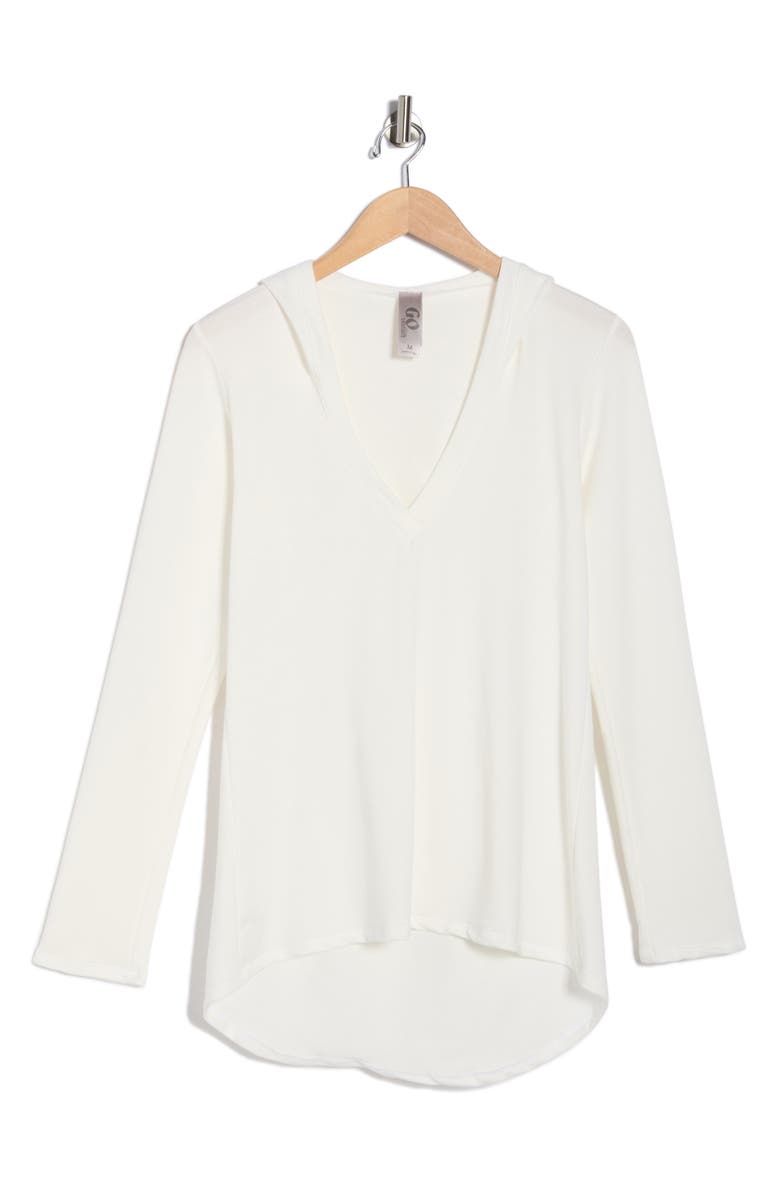 GO COUTURE Hooded High-Low Tunic, Main, color, White