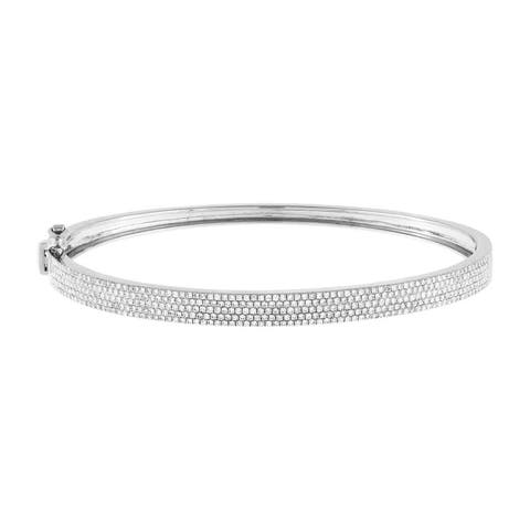 Diamond Pave Five Row Bangle 14K