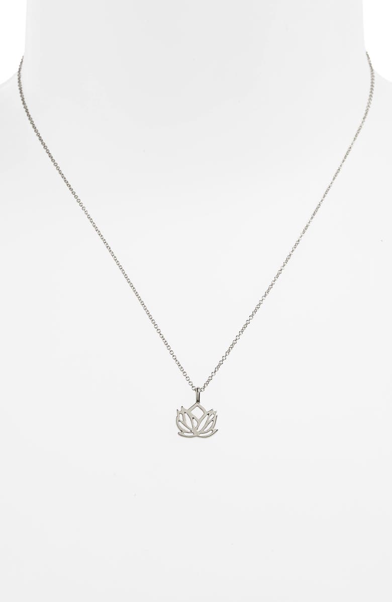 Dogeared Lotus Reminder Pendant Necklace, Alternate, color,