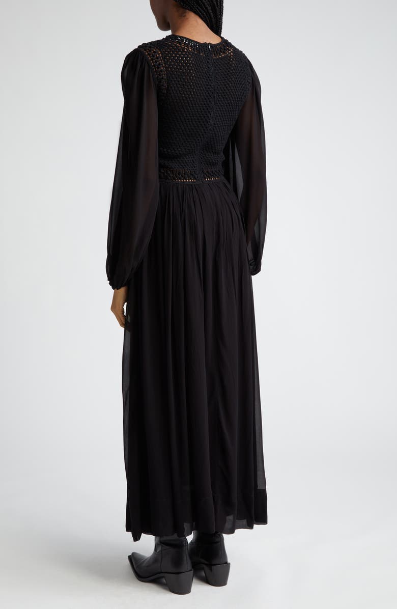 Zimmermann Luminosity Long Sleeve Crochet Bodice Maxi Dress, Alternate, color, 