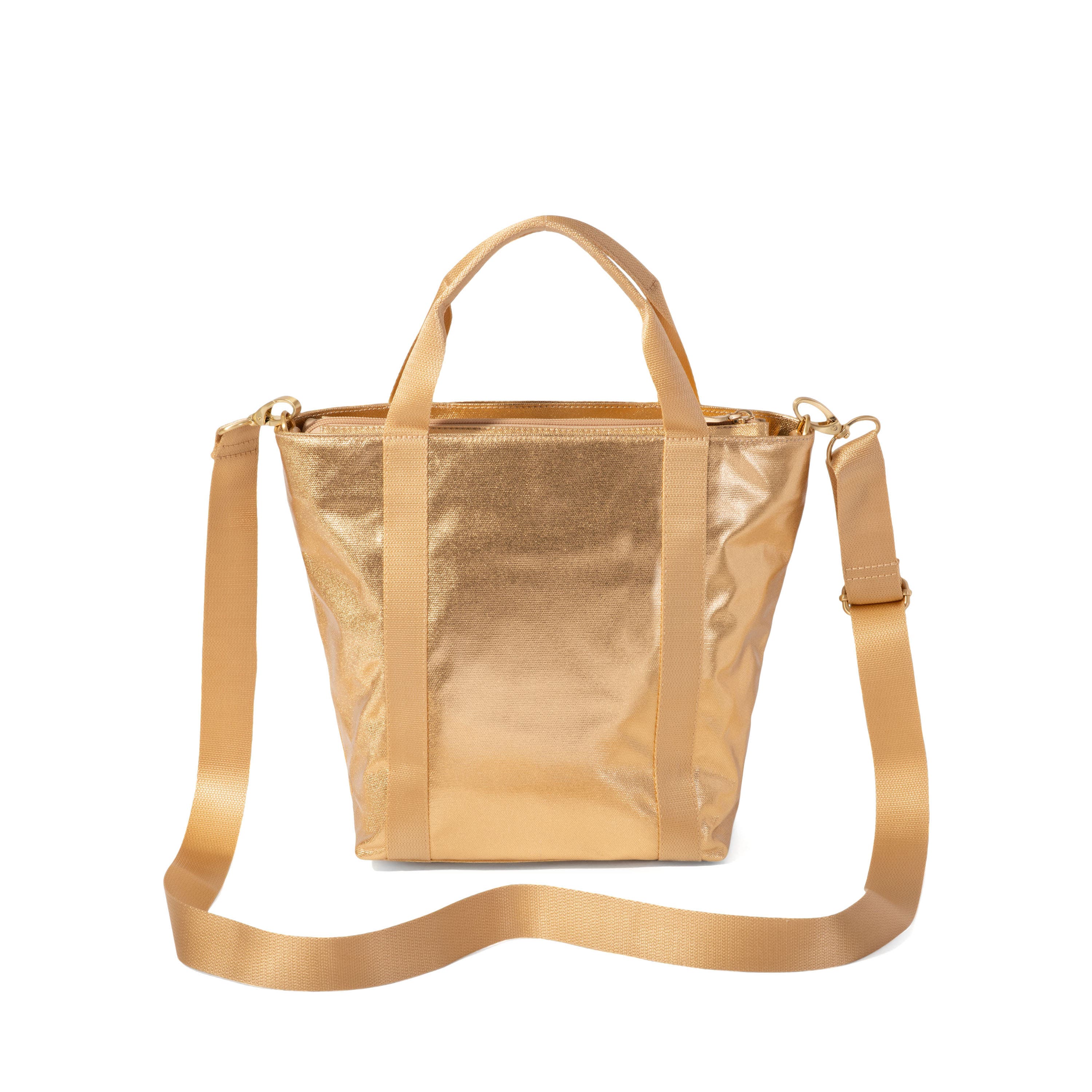 Via Crossbody Tote Bag, Alternate, color, GOLD METALLIC