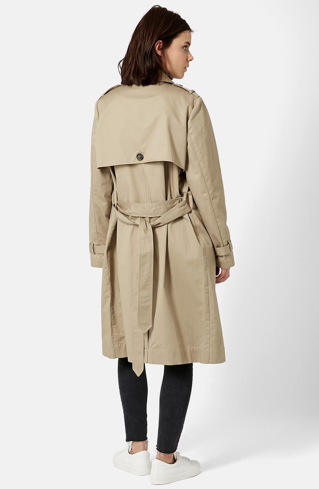double breasted tie waist trench coat topshop