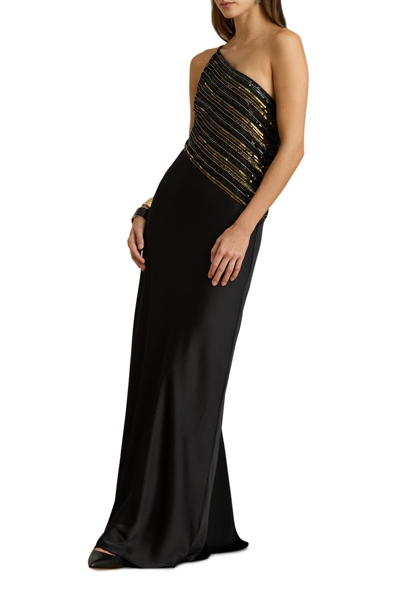 ralph lauren one shoulder cocktail dress Lauren Ralph Lauren Women's One-Shoulder Cocktail Dress - Deep Blue