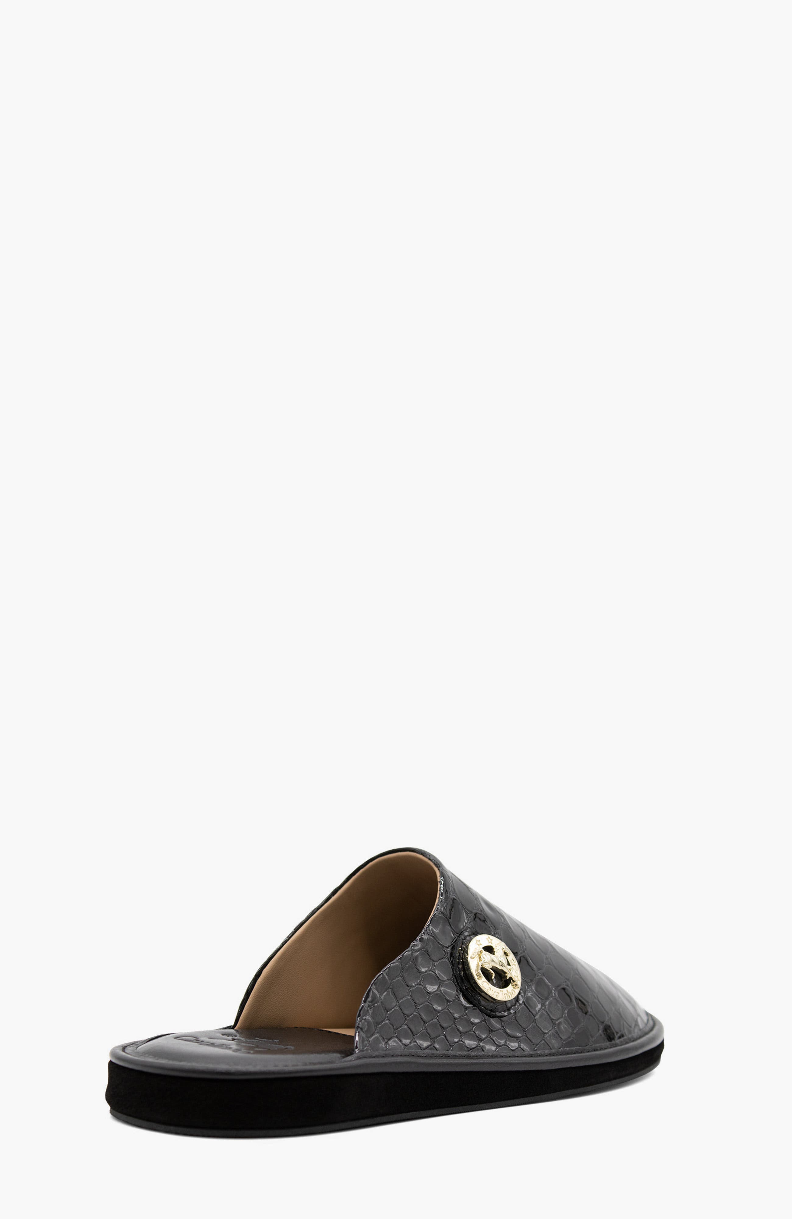 Gallop Patent Leather House Slippers, Alternate, color, Black