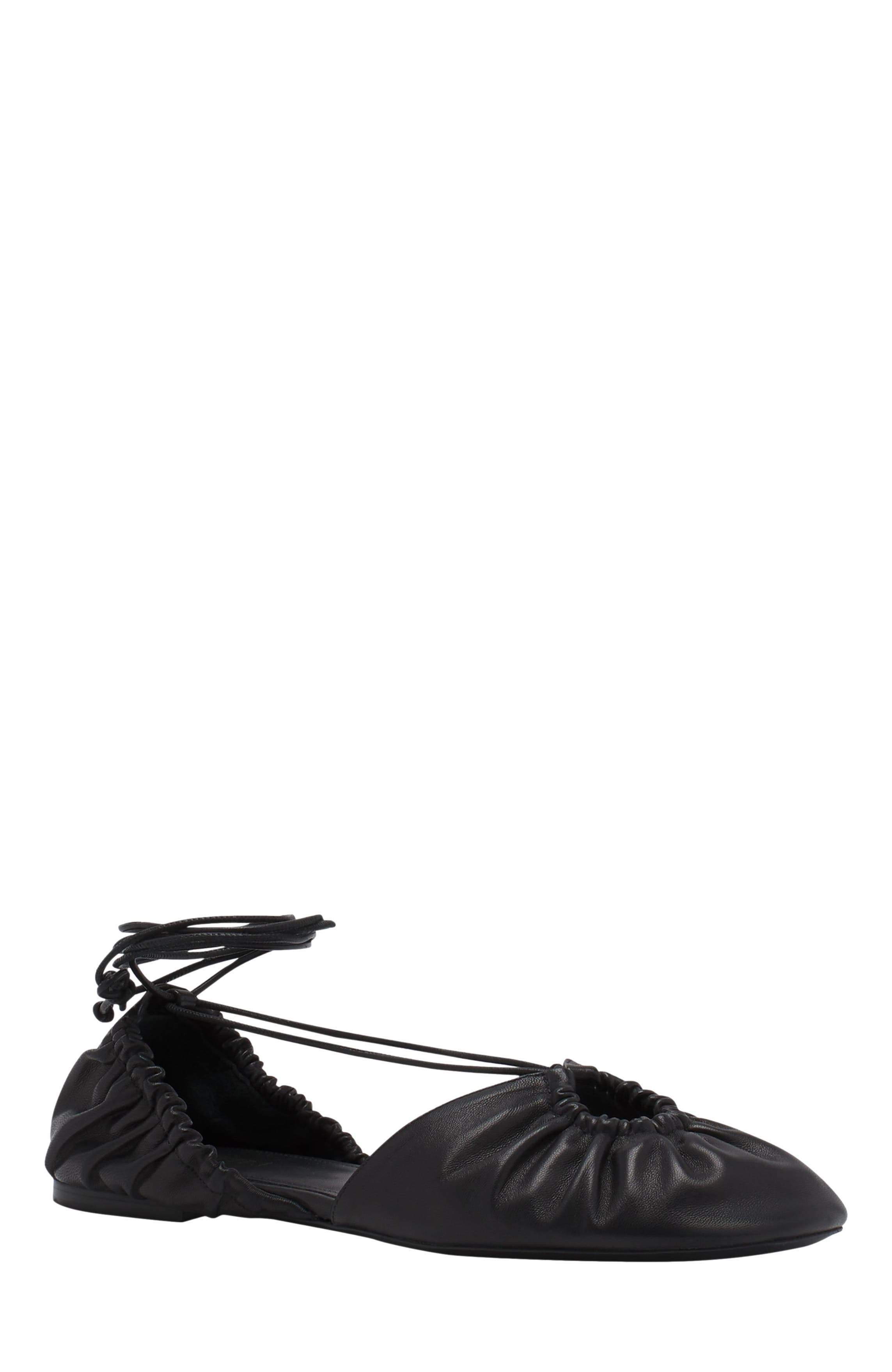 Lanvin Mesure Lace-Up Leather Ballerina, Alternate, color, 